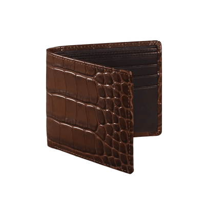 Brown Mock Croc Leather Wallet