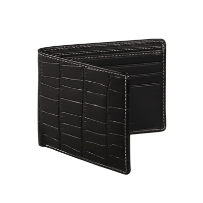 Black Mock Gator Leather Wallet