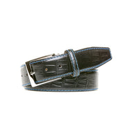Black Mock Gator Leather Belt