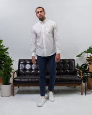 White | Stretch Button Down Shirt